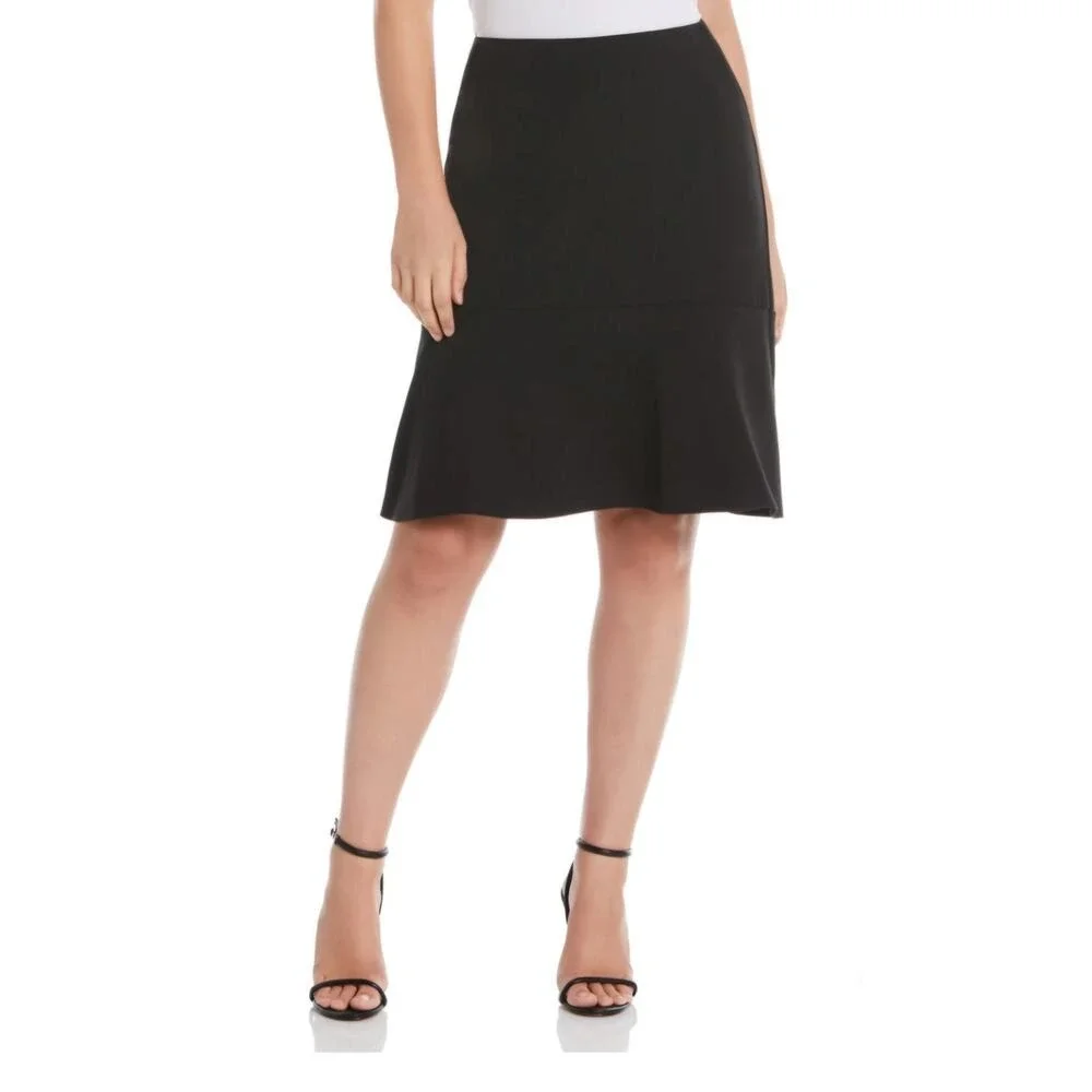 Rafaella Black‎ Flared Hem Knee Length Skirt Size 8 Business Casual Work